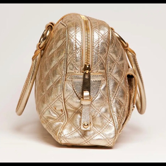MARC JACOBS Nappa Leather Quilted Venetia Satchel Gold (Authentic) - Picture 4 of 5